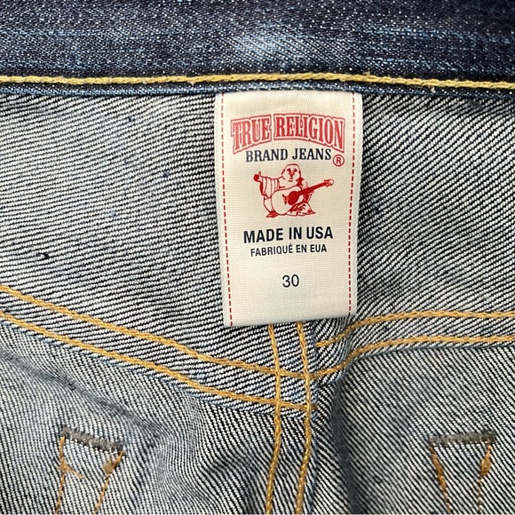 Men's True Religion Limited Edition Selvedge Size 32 Jeans Made In USA Raw Dark - Picture 8 of 10